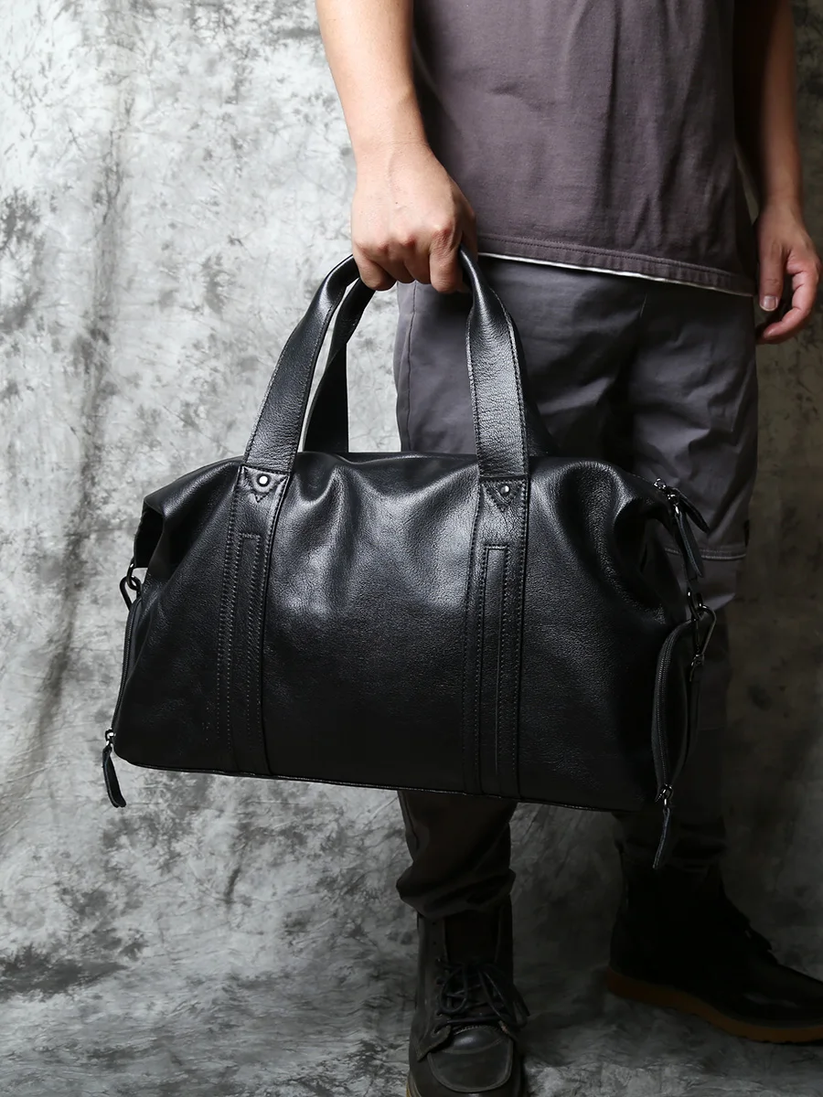 NZPJ Vintage Leder Männer Reisetasche Natürliche Rindsleder Handtasche Lässig Schulter Messenger Computer Tasche Große Kapazität Gepäck Tasche – Detail 15