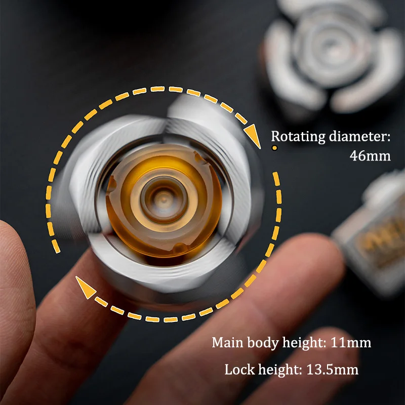 DJG EDC 스핀틱 스피닝 피젯 스피너 티타늄 성인용 스트레스 해소 장난감 피젯 토이 삼엽 자이로스코프