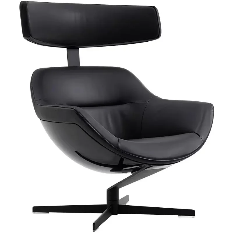 

Special-shaped single sofa chair model room living room balcony art rotating leather leisure chair