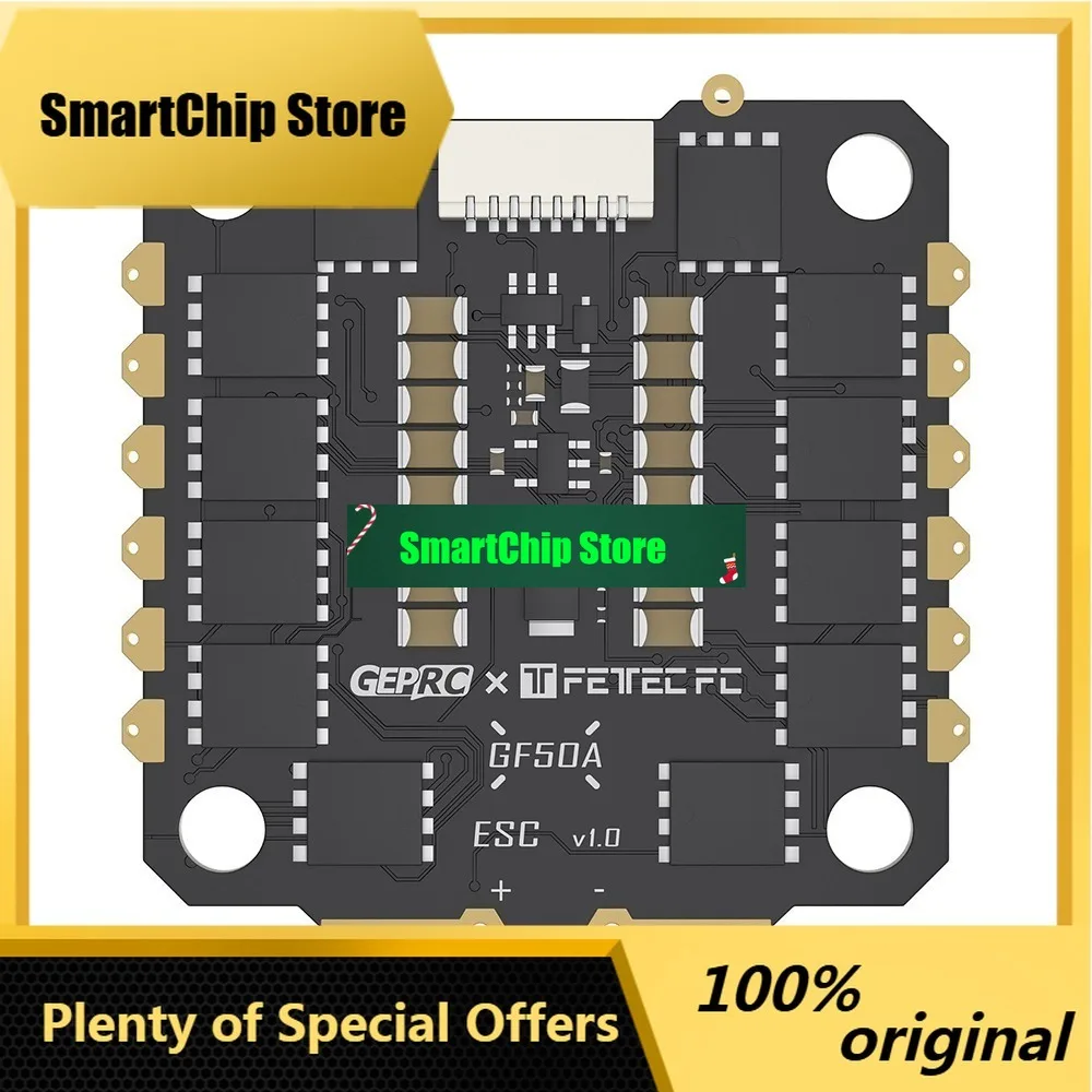 Бесколлекторный регулятор скорости SmCpGEPRC Fettec GF50A 50A 2-6S 4-в-1 DShot2400 для FPV RC гоночных дронов