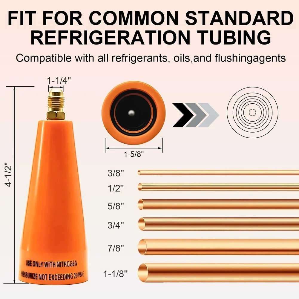 Nitrogen Purge Boot for HVAC Brazing, Nitrogen HVAC Purge Tool Fits 3/8