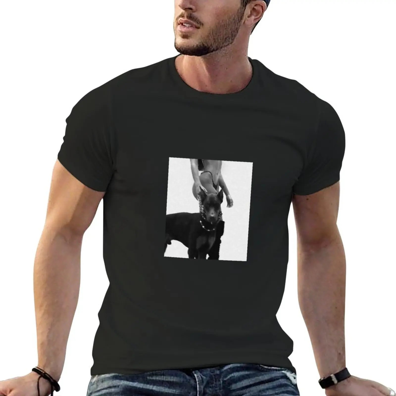 Dark Aesthetic Dobermann T-Shirt boys white t shirts plain t-shirt Oversized t-shirt mens vintage t shirts