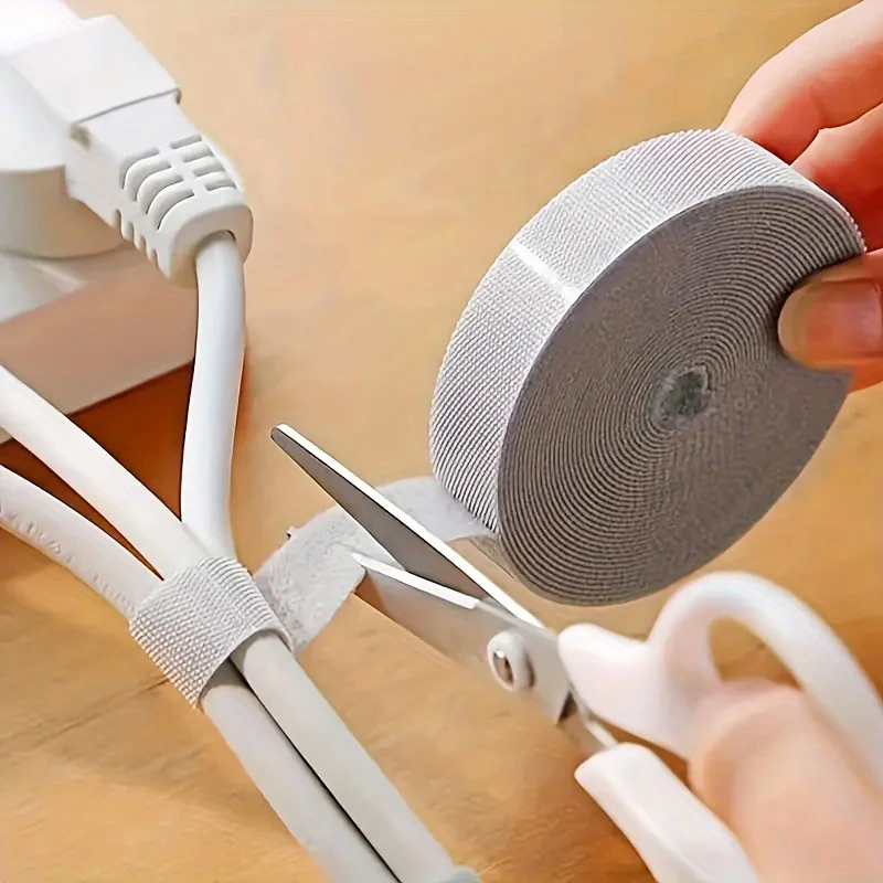 Reusable Hook and Loop Cable Ties Roll 500cm Adjustable Cord Organizer Strap for Home Office PC Computer Wire Management