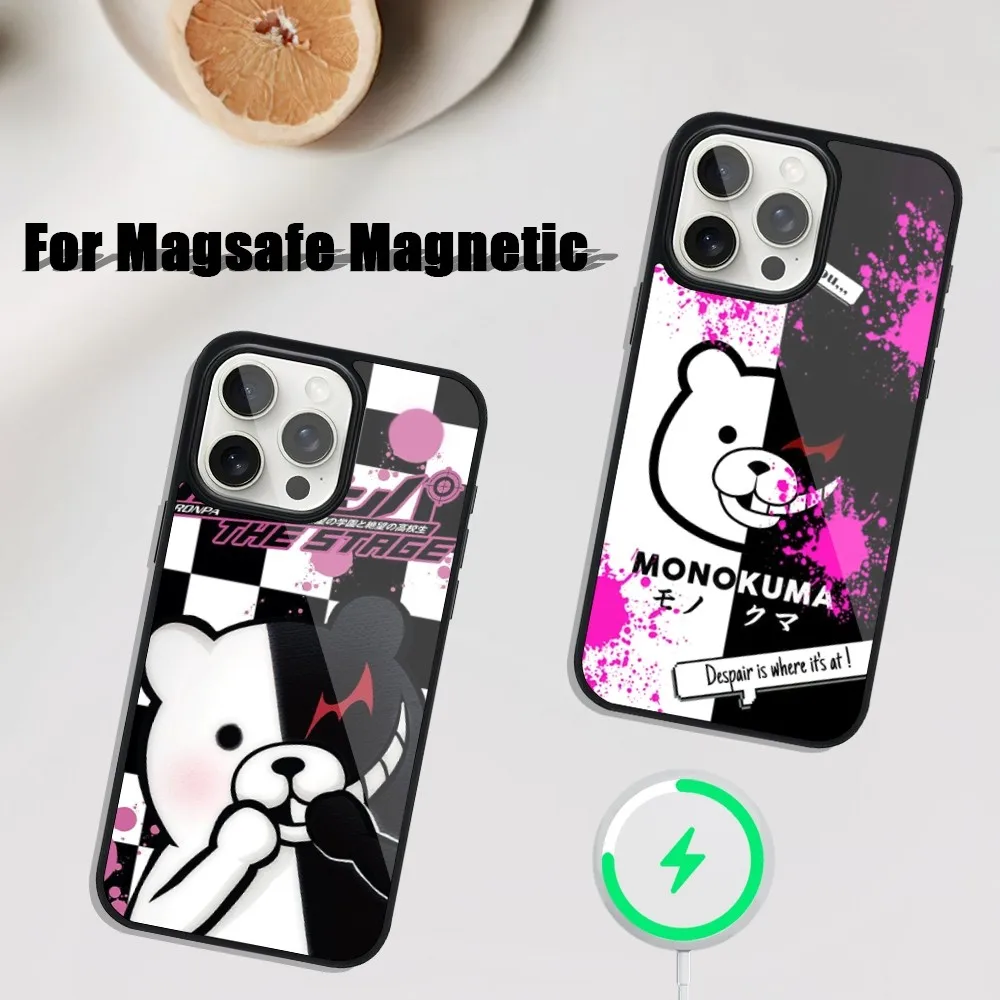 Game Danganronpa Monokuma Cool Phone Case For iphone Pro 11 Max 13 12 14 Mini 15 Plus Magsafe Magnetic Wireless Charging Shell