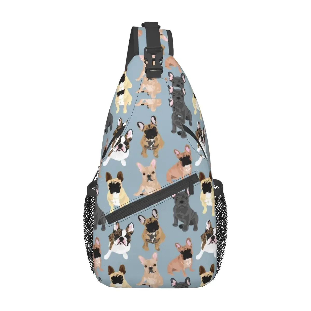 Frenchie French Bulldog Crossbody Sling Bags Small Chest Bag Animal Dog Shoulder Backpack Daypack for Hiking Outdoor Travel Pack