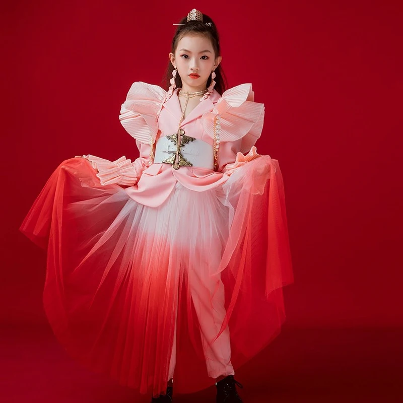 

Fashion Ballroom Dance Clothes For Girls Jazz Dance Performance Costume Kids Dancing Outfit Children'S Stage Catwalk Wear 10269