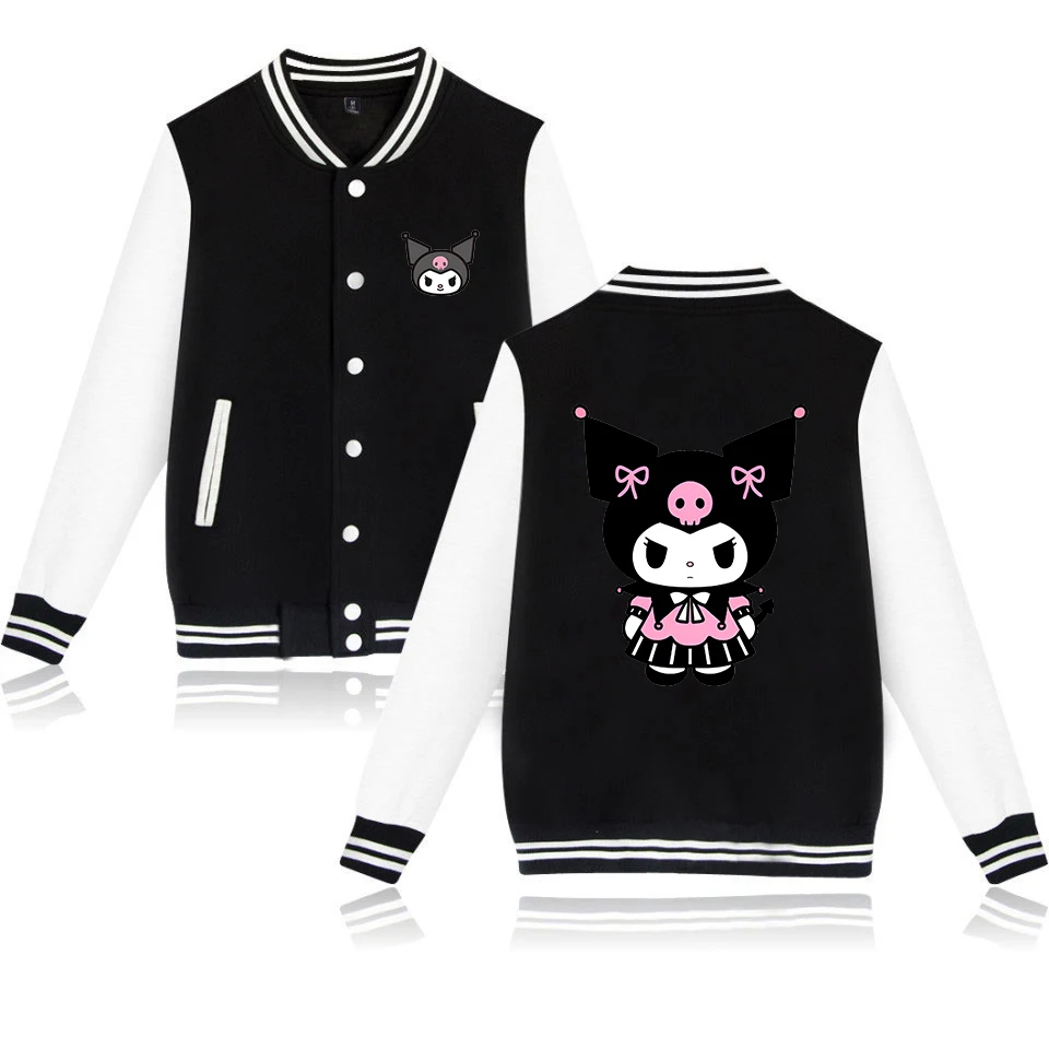 Kuromi – vestes bombardier de Baseball pour hommes et femmes, vêtements Streetwear pour enfants, garçons et filles, veste Harajuku, manteaux simples