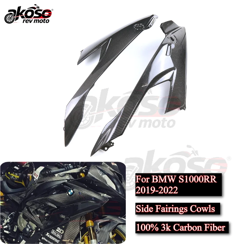 

Side Fairings Cowls Panels Fairing Plates Motorcycle Supplies For BMW S1000RR 2019-2022 Parts Real 3k Carbon Fiber Accessories
