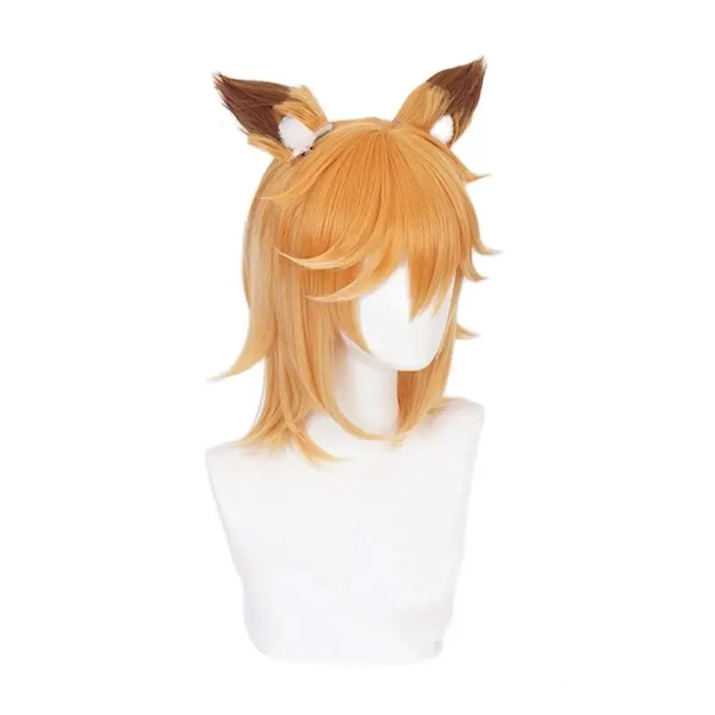 Anime Sewayaki Kitsune no Senko-san Senko Wigs Cosplay Costume Lolita Gradient Short hair Wig With Ears Halloween party Wig