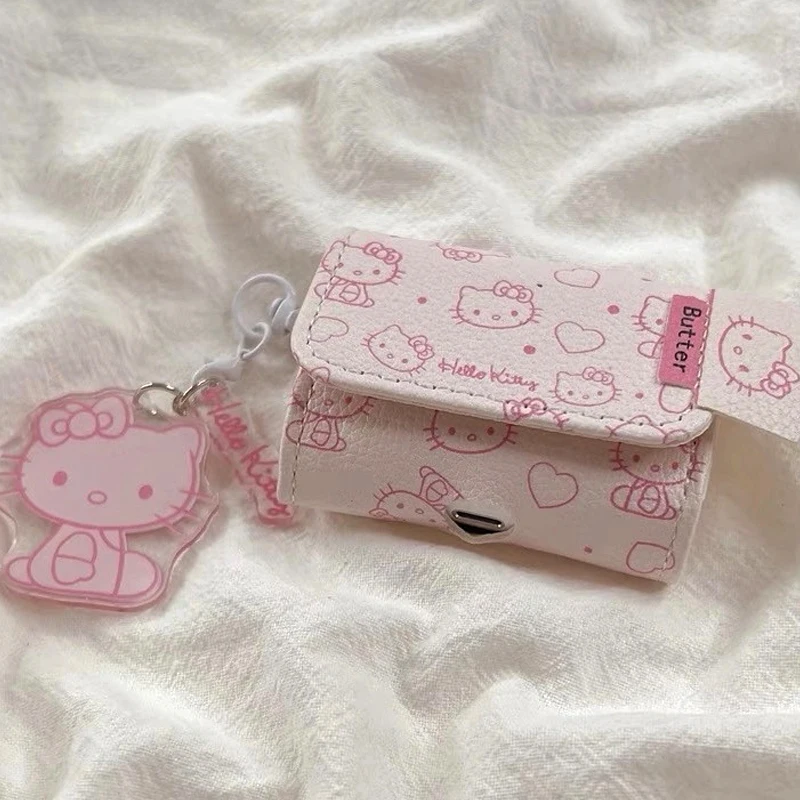 Kawaii Leather Pink Hello Kitty Wireless Bluetooth Protective Case for AirPods1/2 AirPods3 AirPods Pro Gifts