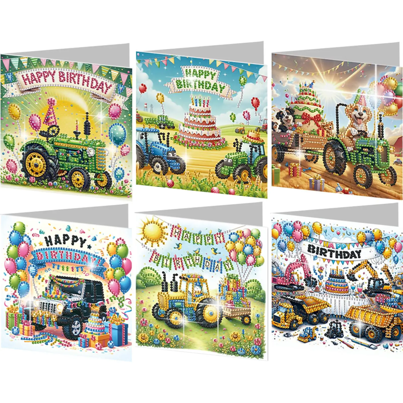 

6PCS DIY Diamond Art Greeting Cards Congratulations Cards & Gifts (Birthday)