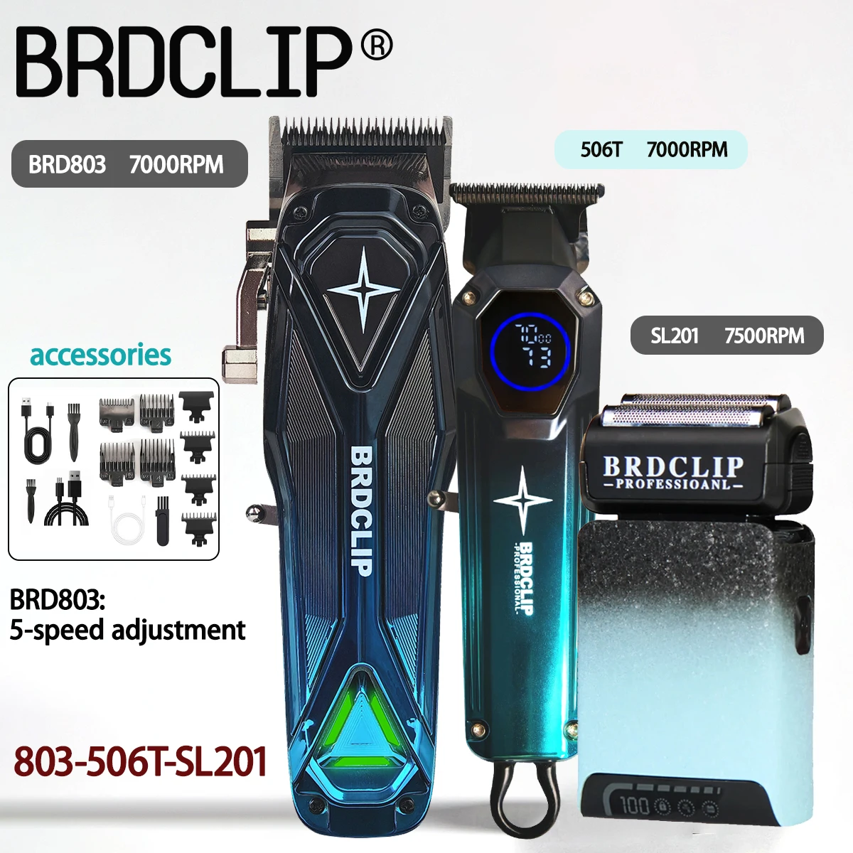 

Профессиональная машинка для стрижки волос BRDCLIP 803 SL201 7500 об/мин, электрический триммер, машинки для стрижки волос NG-9213, магнитный двигатель 9000 об/мин