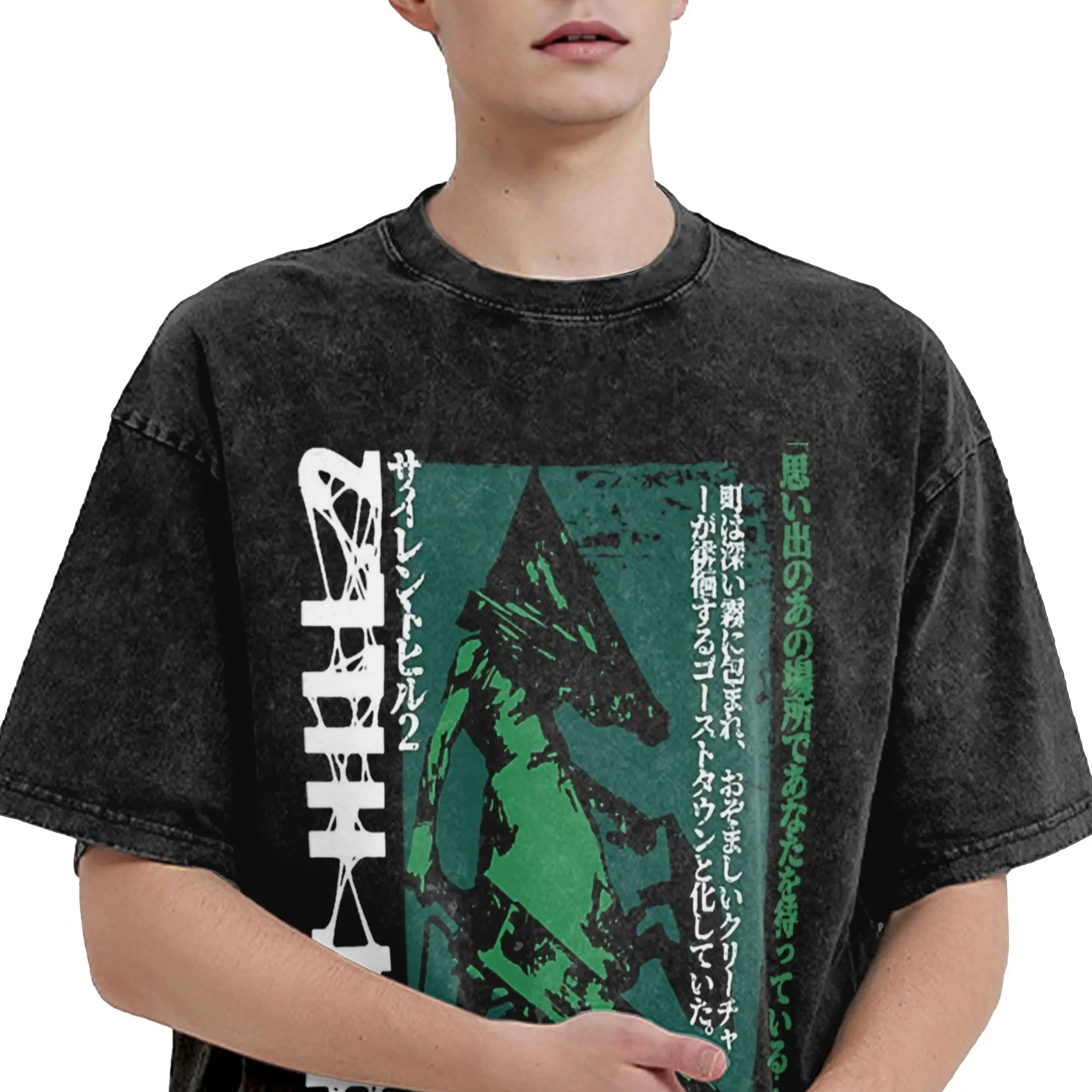 Pirâmide cabeça silent hill 2 t camisas masculinas 100% algodão novidade camiseta tripulação pescoço camiseta manga curta topos plus size