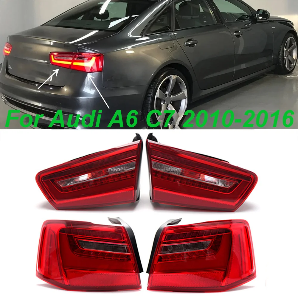 

LED Car Rear Tail Light Brake Lamp For Audi A6 C7 2010-2016 4GD945093 4GD945094 Reverse Bumper Light Warning Signal Light