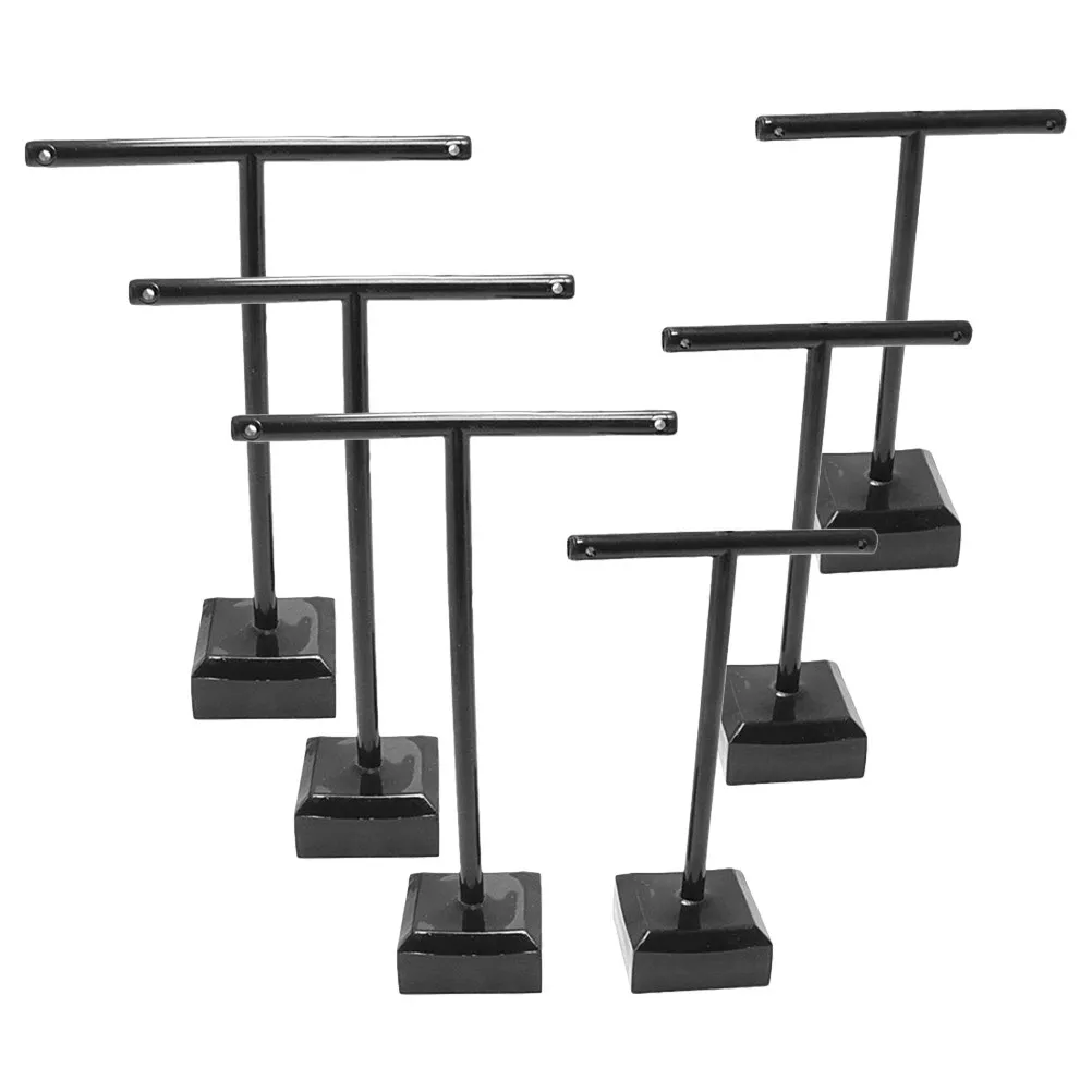 6Pcs T-Shape Acrylic Earring Display Stand Smooth Polished Surface Jewelry Holder for Retail Store Home Earring Stud Showcase