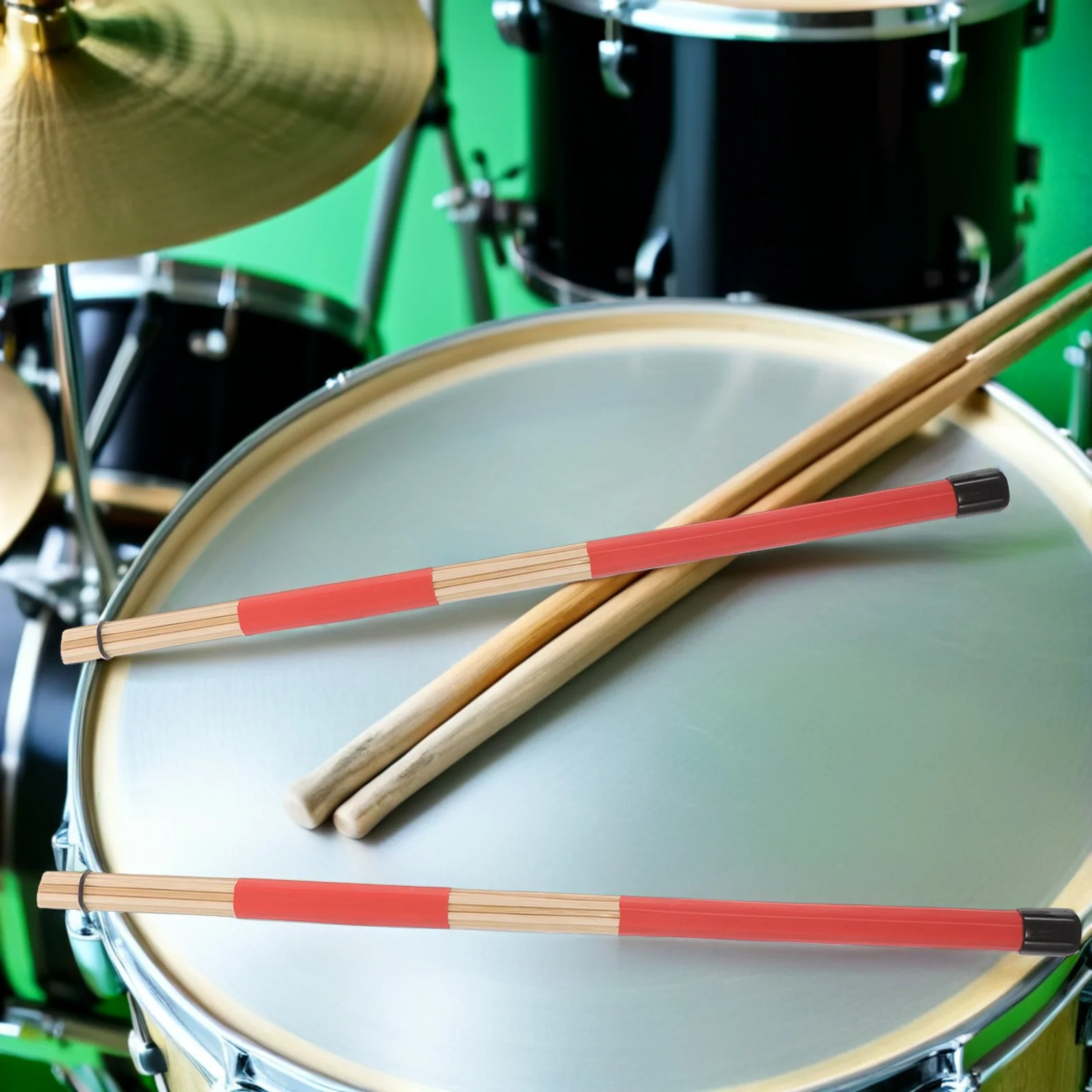 

Black Drumstick Bag Red Antislip Mallets Blue Nylon Brushes Jazz Percussion Kit Accessories for Practice Performance