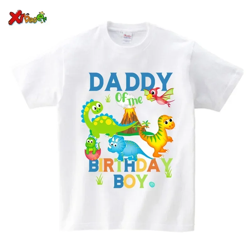 Dinosaur Birthday Shirt Family Matching Outfit Personalized Name Boy Shirt T-rex Tshirt Party Clothes Outfit Baby Onesie Gift 3T