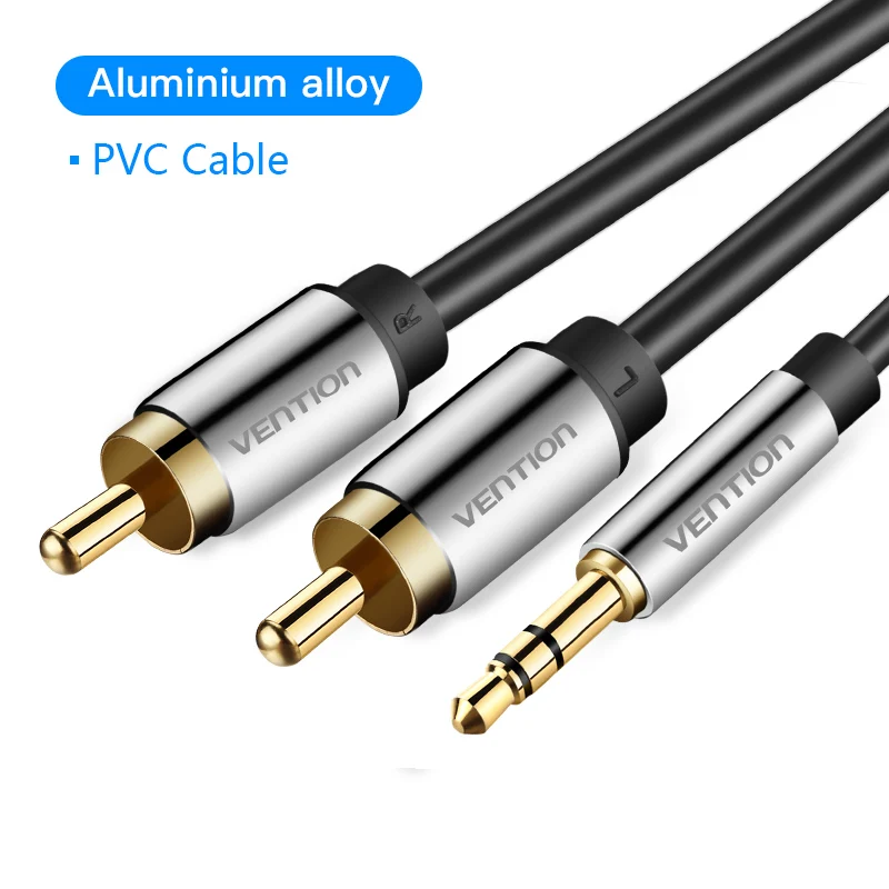 Vention Rca Kabel 3.5Mm Naar 2rca Splitter Rca Jack 3.5 Kabel Rca Audio Kabel Voor Smartphone Versterker Home Theater Aux Kabel Rca