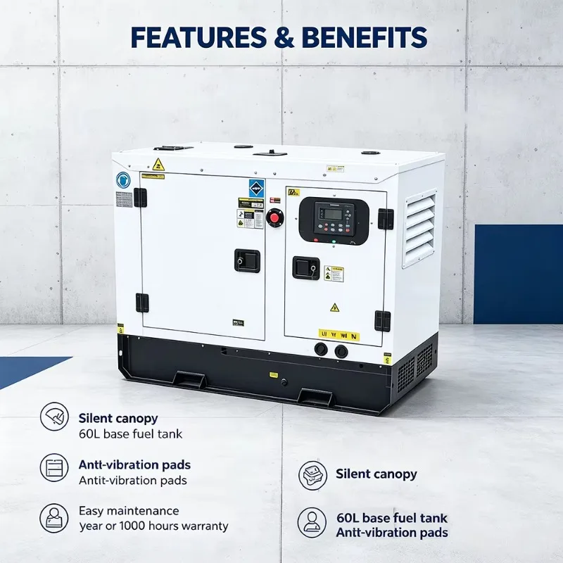Super Silent Generator 20kva 25kva 30kva 3 Phase Standby Power Genset with ATS for Factory Commercial Building CE