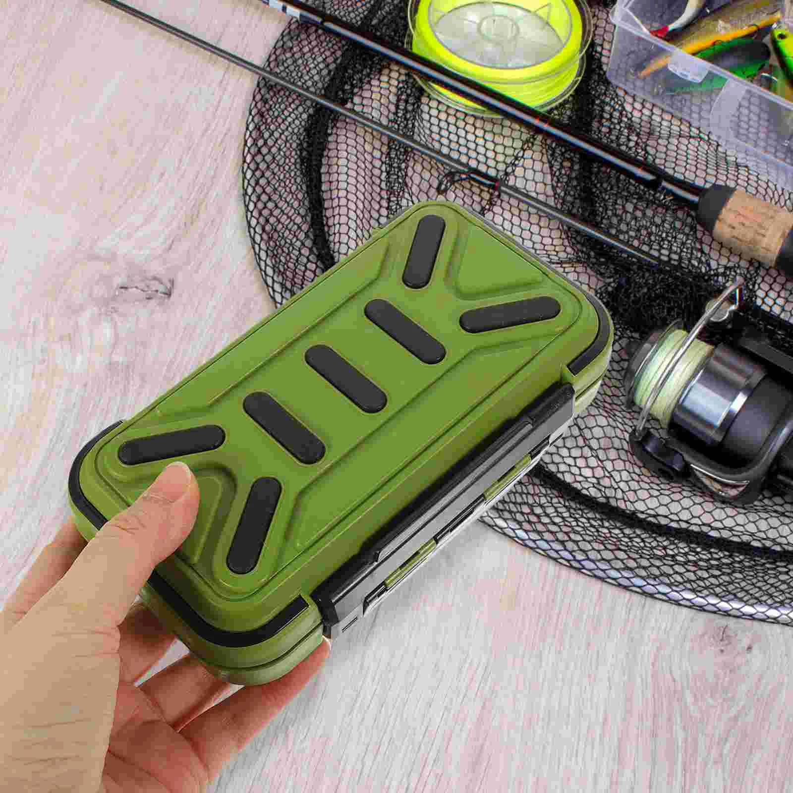 

Fishing Gear Box Multifunctional Fishing Waterproof Accessory Box Fishhook Tool Storage Box (Green Black)