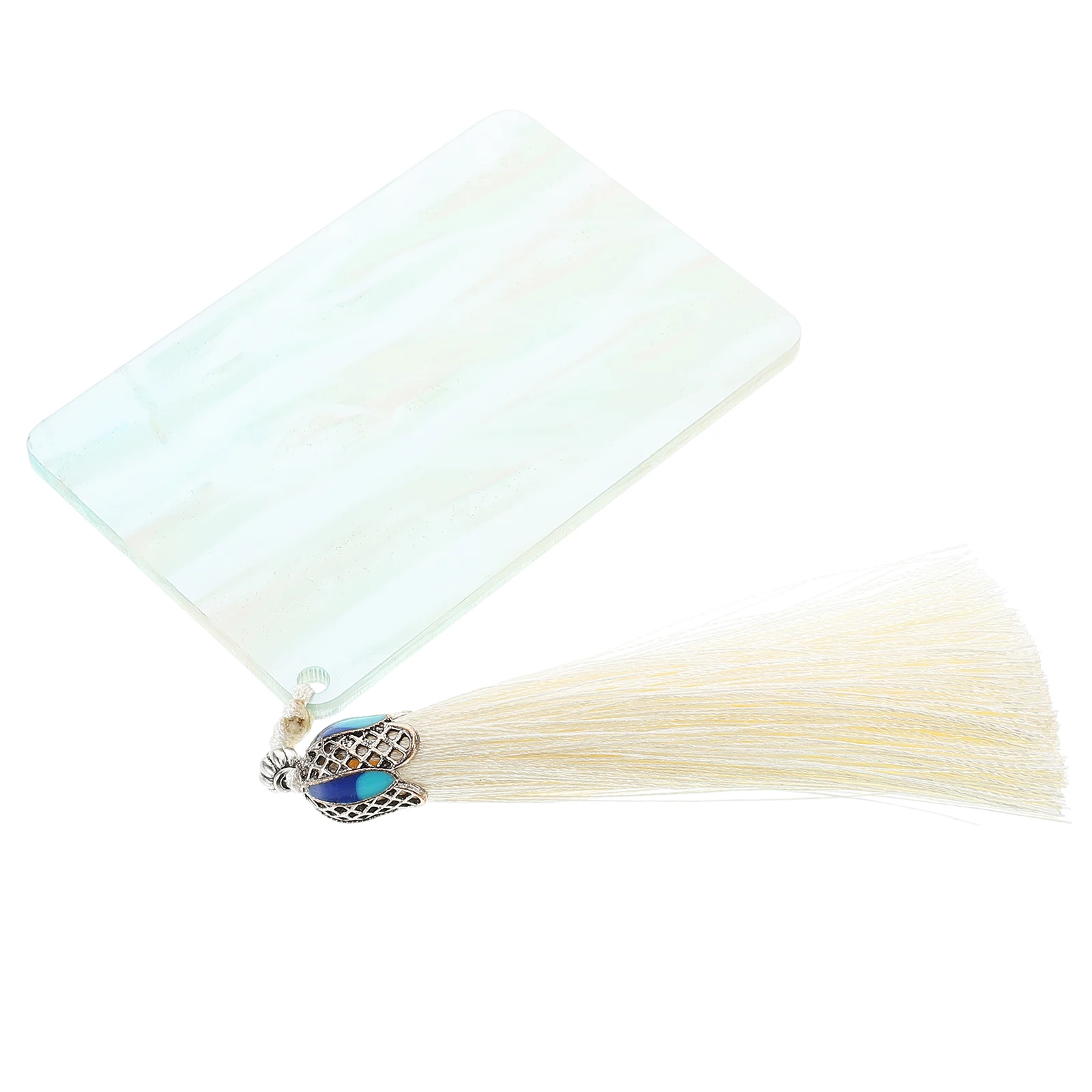 

Nail Plate Bookmark with Tassel Cloud Stickers Decorative Tassels Gel Apress Kit X Guzhengs Board Light Green