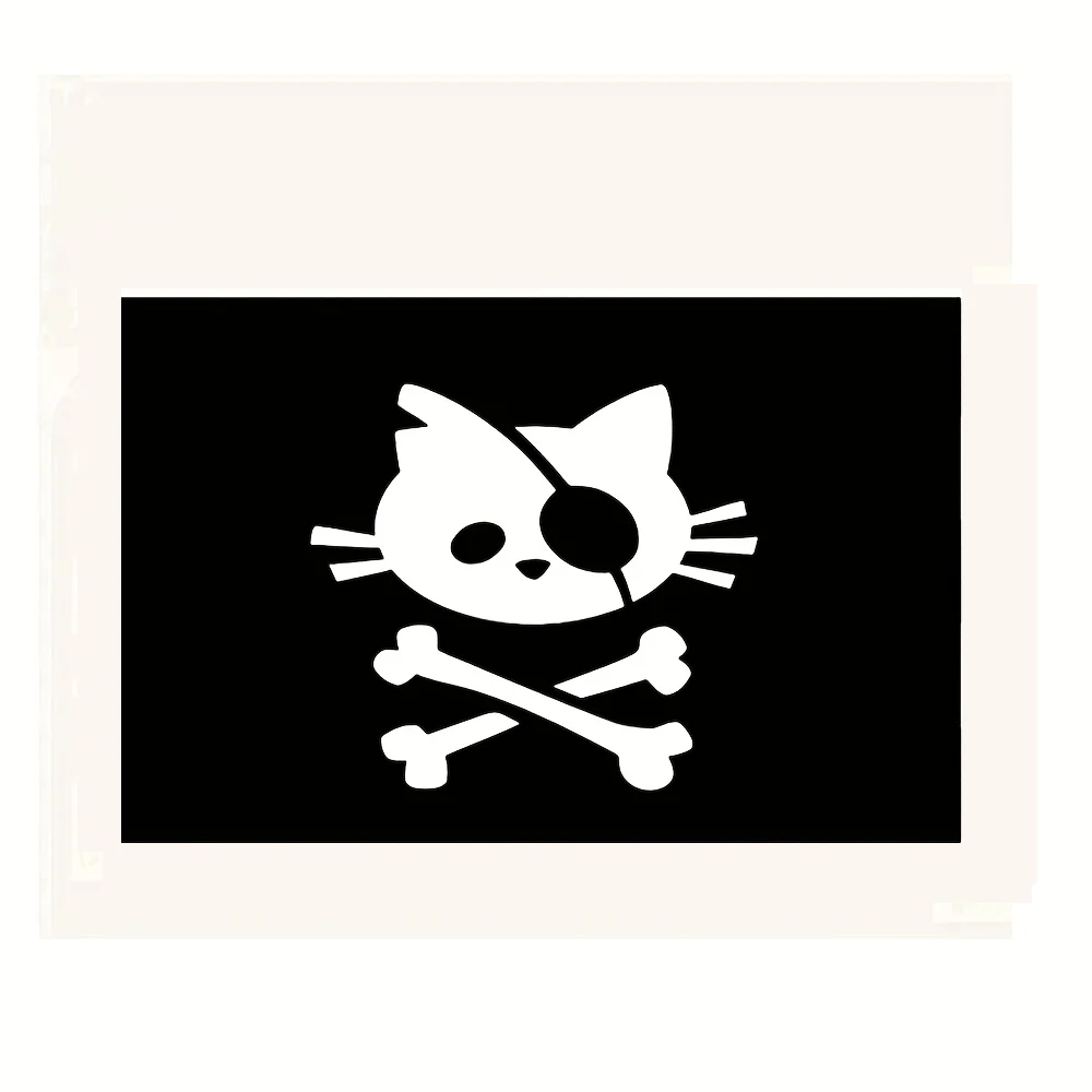 1pc Pirate Cat Skull & Crossbones Tapestry Gothic Punk Bedroom Wall Decor