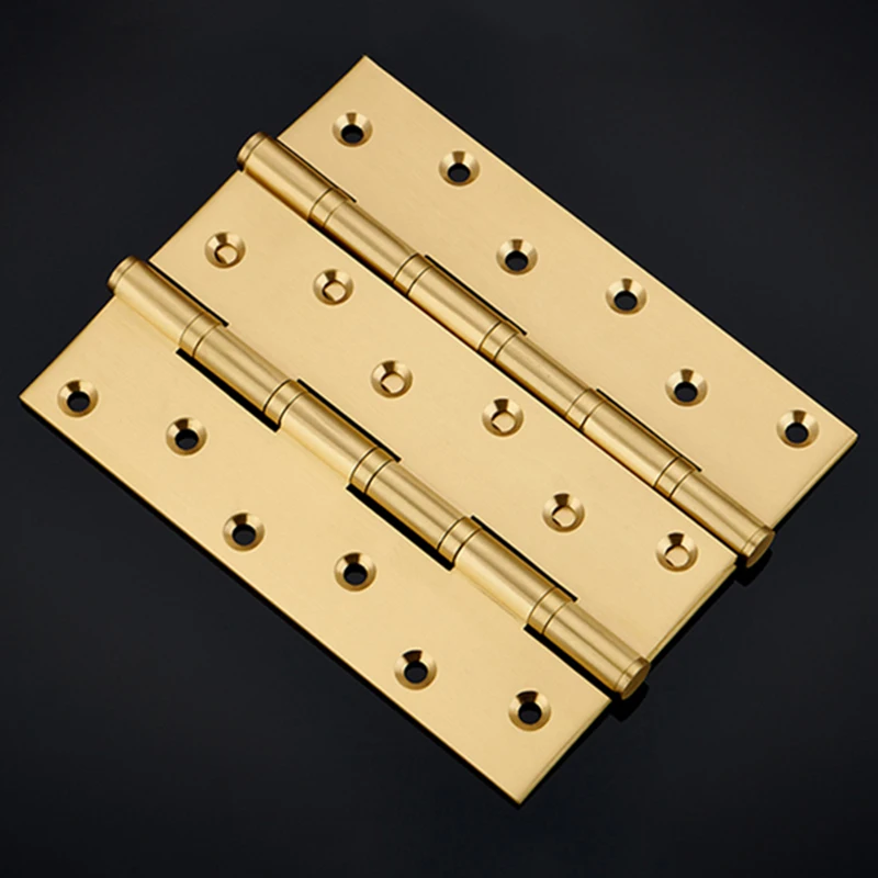 High-end European 3PCS 8Inches Solid Brass Heavy Door Hinges 4mm Thicken Villa Gate Door Hinges Bearing Silent Door Hinge+Screws