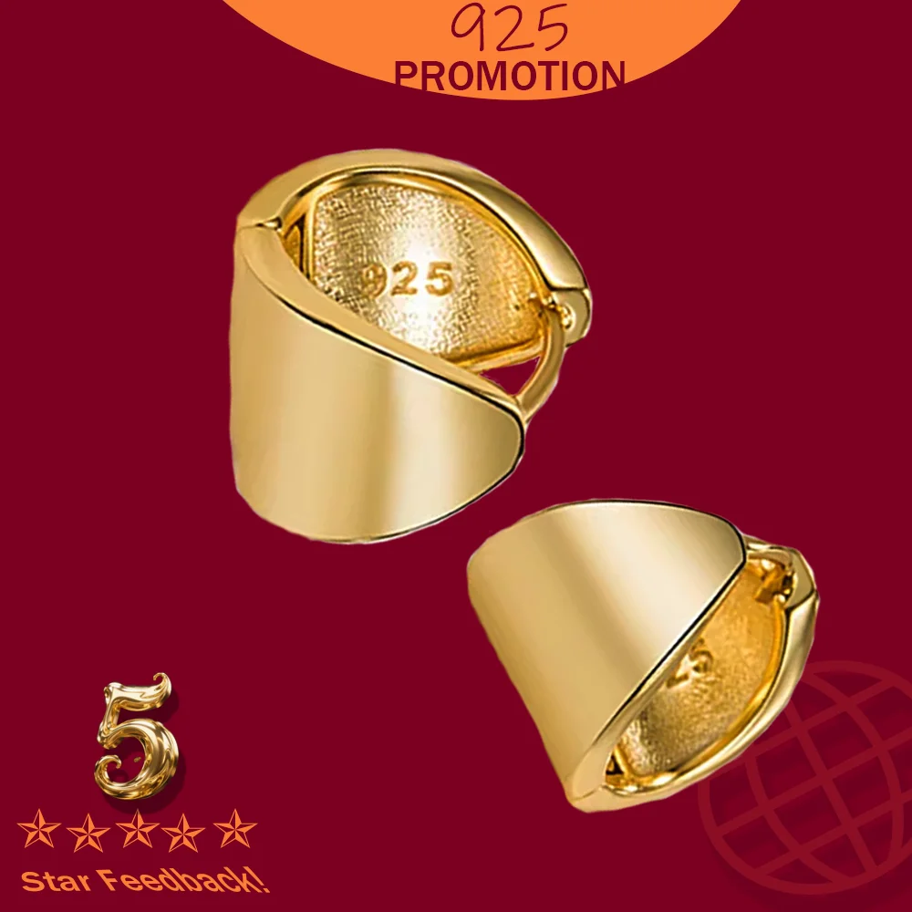 

Gold Color Geometric Punk Hoop Earrings for Women Trendy Unique Design Ear Buckle Classic Jewelry Gifts Wholesale