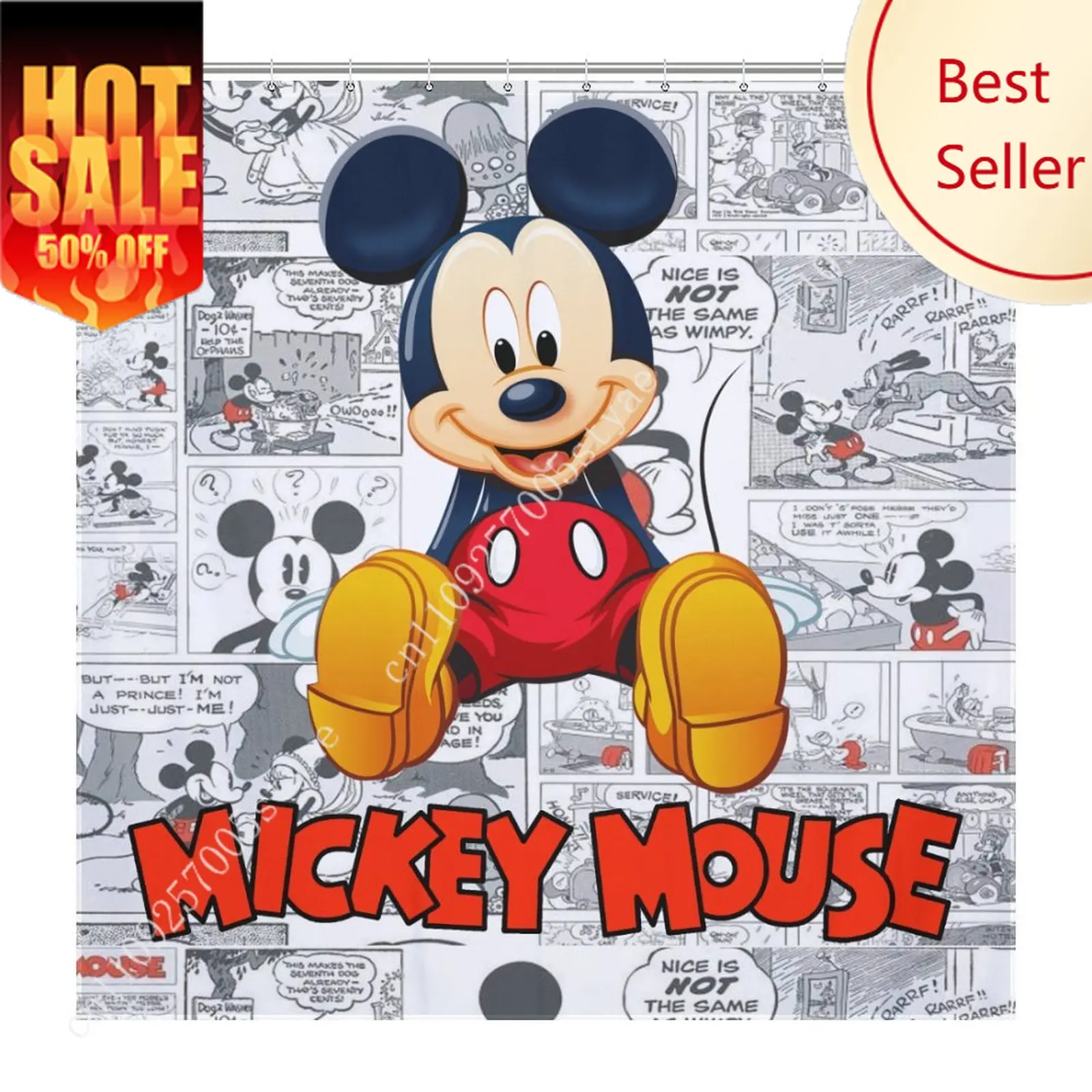 

Mickey Mouse Shower Curtain Disney Cartoon Movie Kids Cute Animal Bathroom Home Party Decor Waterproof Custom Bath Curtain