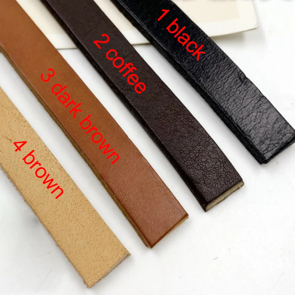 3/4/5/6/8/10mm Thickness 3mm Genuine Leather Flat Thong Leather Cord String Rope for DIY Necklace Bracelet DIY Jewelry Making