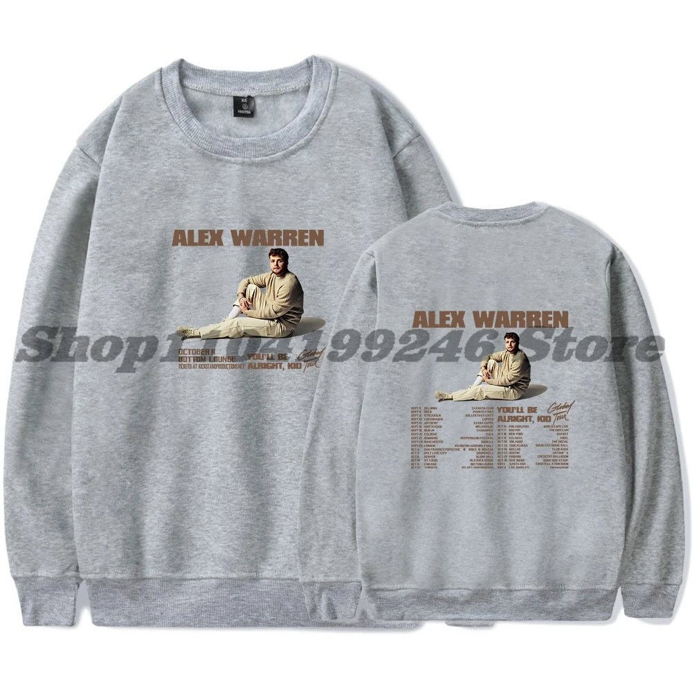 أليكس وارن ستكون على حق كيد جولة ميرش Crewneck بلوزات تأثيري النساء الرجال موضة كم طويل