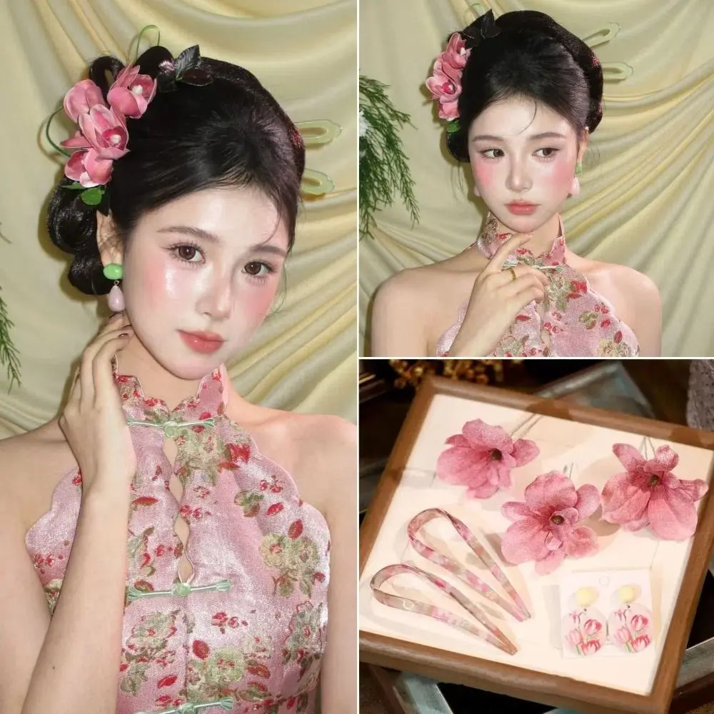 

Новый свадебный головной убор во французском стиле: элегантный цветочный головной убор для невесты, роскошный комплект украшений для волос для фотосессий, имитация ткани