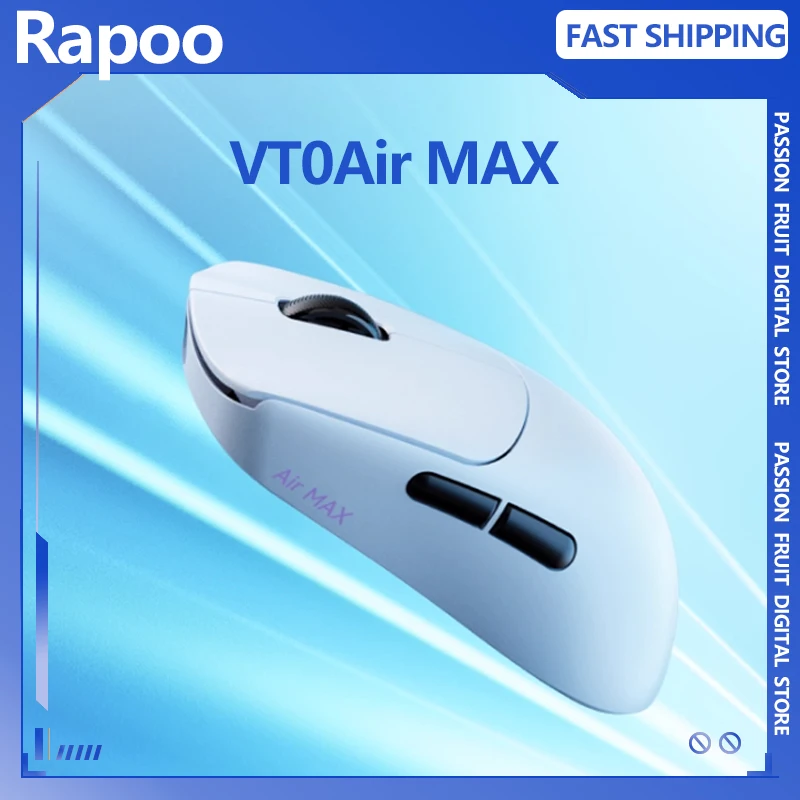 

New Rapoo VT0Air MAX Wireless Gaming Mouse 2-Mode 2.4G Dual 8K Nordic52845 Paw3950 Ultimate 39g long Battery FPS Custome Mice