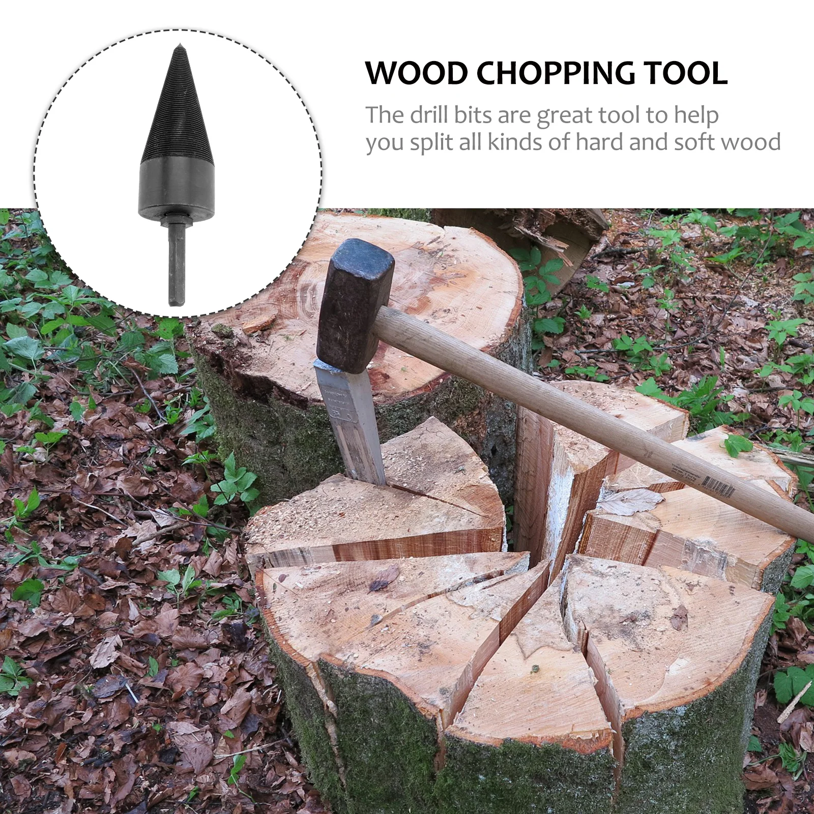 

45 Mm Splitting Electric Firewood Handle Maple Tapping Drill Bit Chopping Tool Bits