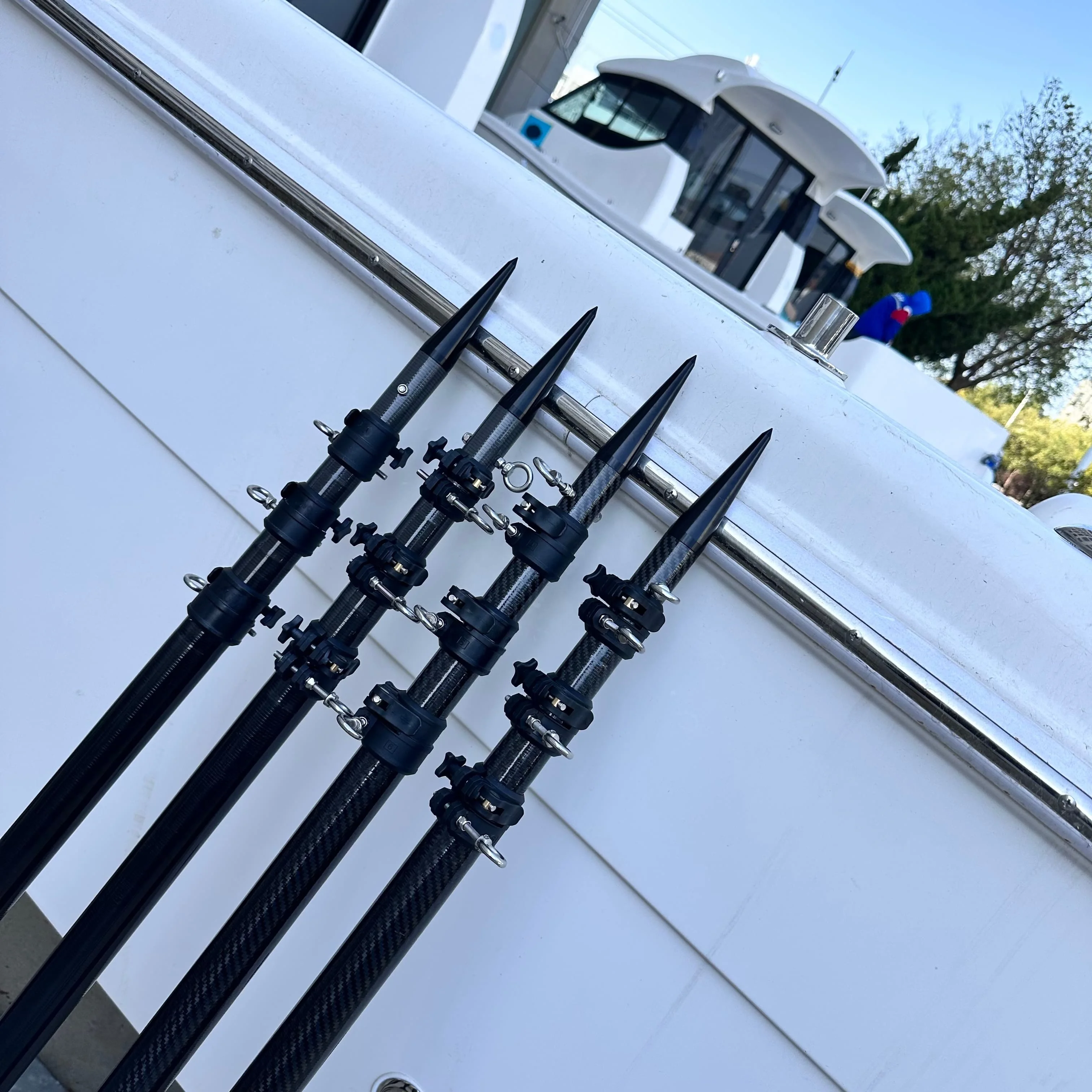 Carbon Fiber Outrigger Pole Bottom Diameters 38mm Fishing Outriggers Pole