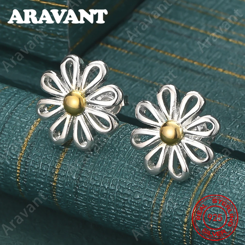 925 Sterling Silver Daisy Earrings - Unique Gift For Women, Versatile Jewelry For Events