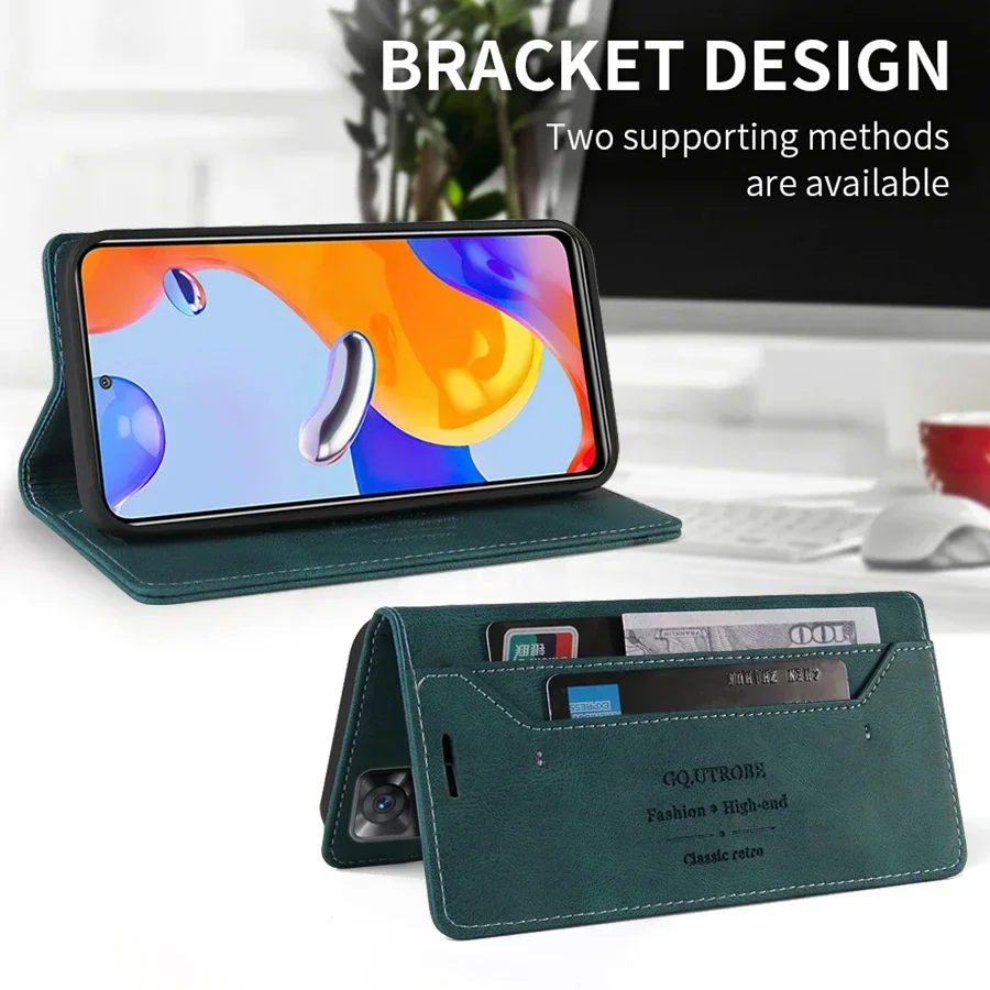 Wallet Anti-theft Magnetic Flip Leather Case For Xiaomi Redmi Note 13 Pro 12S 11 10 9 8 Pro Redmi 13C 12 12C 10C Poco X6 C65 13T