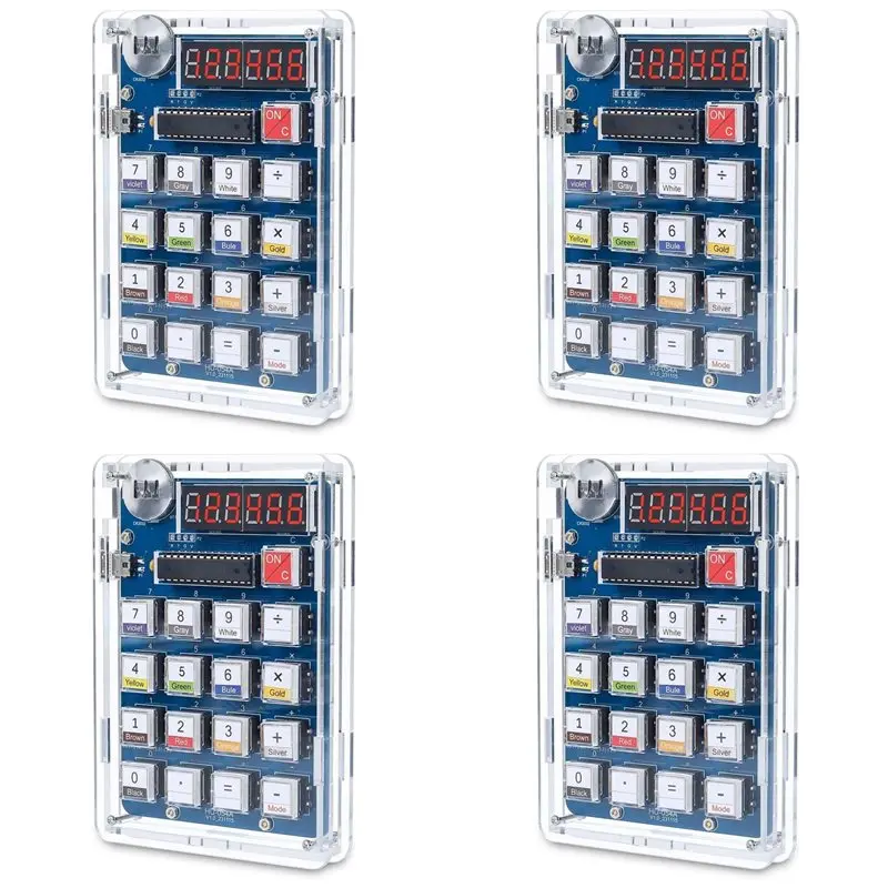 A008 4X Welding Practice Kit, 6-Digit DIY Calculator Kit USB/Battery Powered Calculator Welding Project Electronics Kit