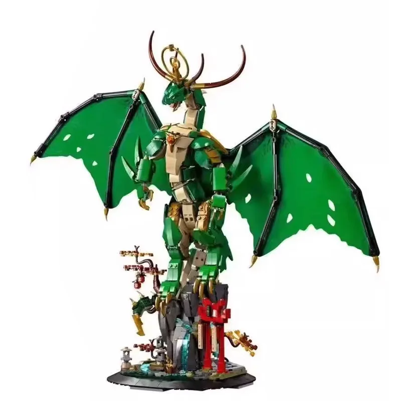 Blocs de construction MOC, 1650 pièces, Dragon gardien vert garçon, jouet assemblé, décoration d'anniversaire et de noël, cadeau, en stock