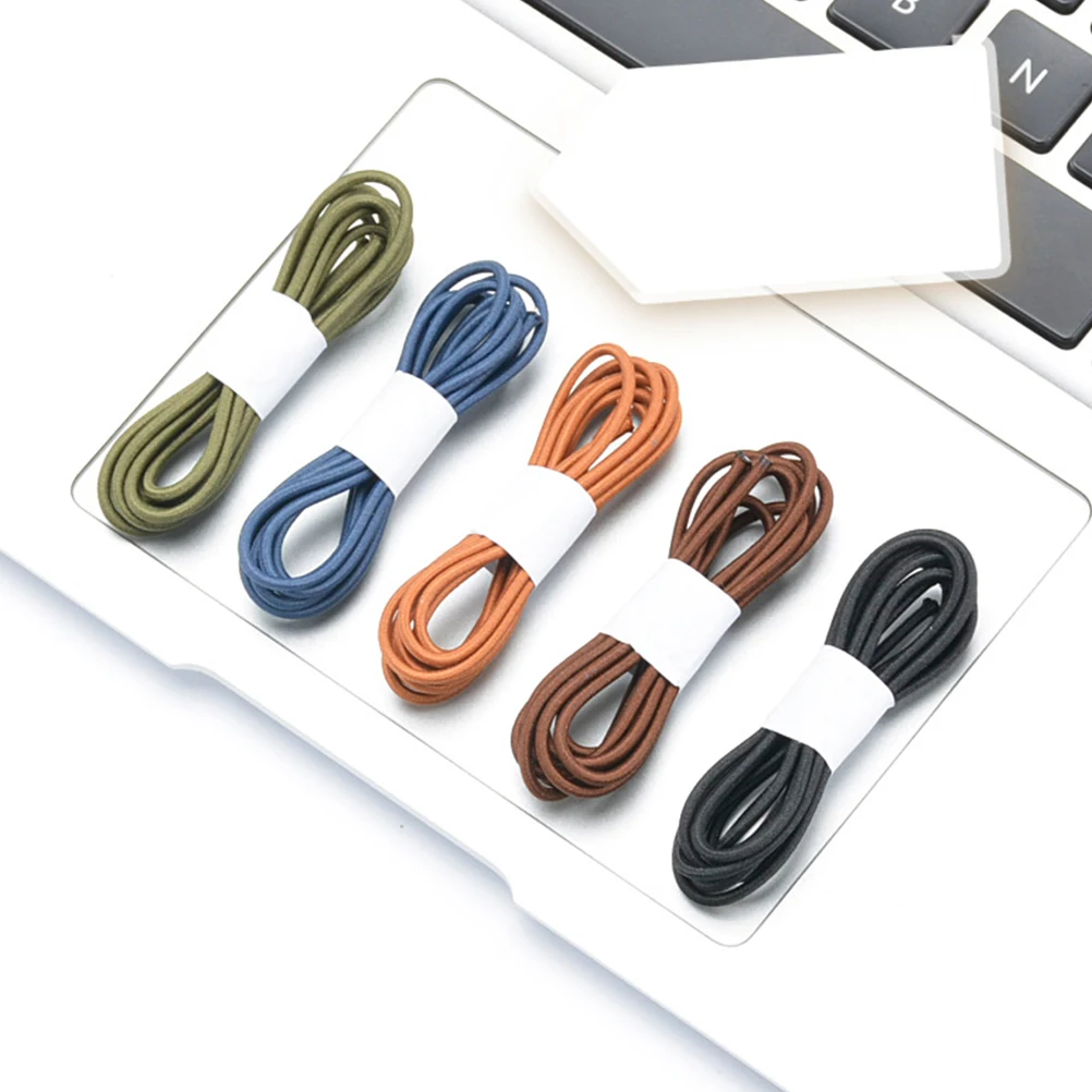 4pcs Black Elastic Bands For A5 Notebooks Heavy Duty Nylon Ropes With Metal Buckle Replacement Refills Handicraft