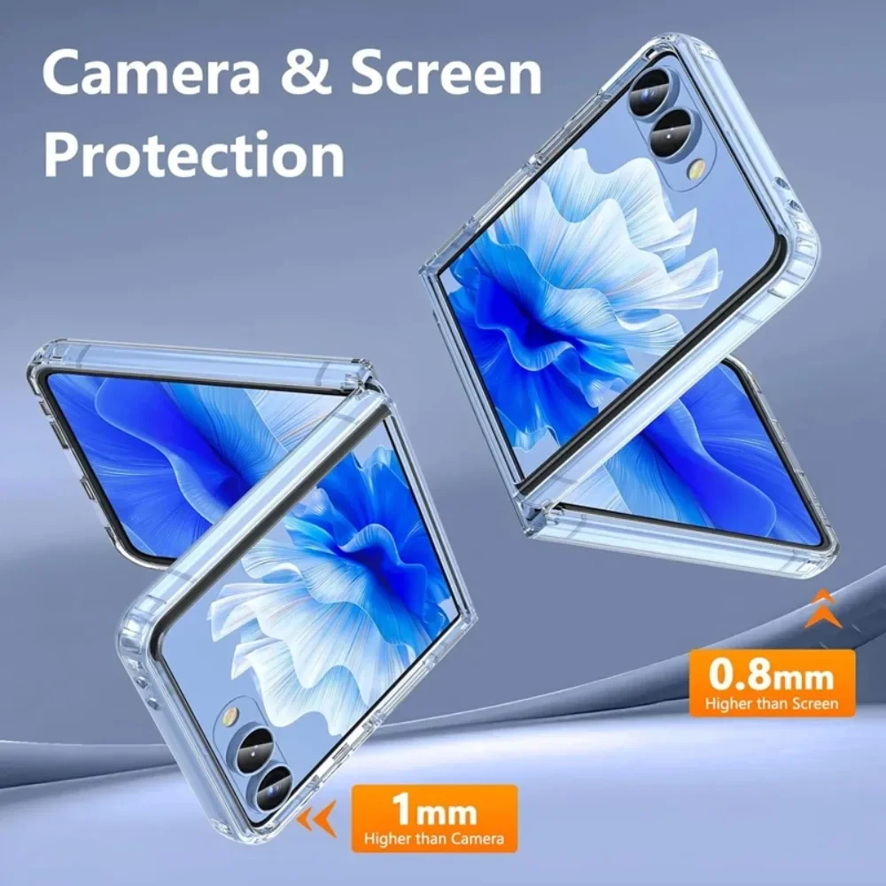 For Samsung Galaxy Z Flip 7 5G Clear Magnetic Case Flip7 Transparent Outer Screen Protective Wireless Charging Cover For Magsafe