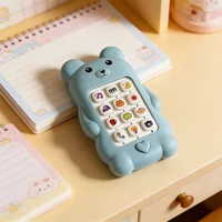 Cute Bear Baby Phone Toy Music Sound Telephone Sleeping Toys Simulation Phone with Lights Kids Early Educational Toy Kids Gifts