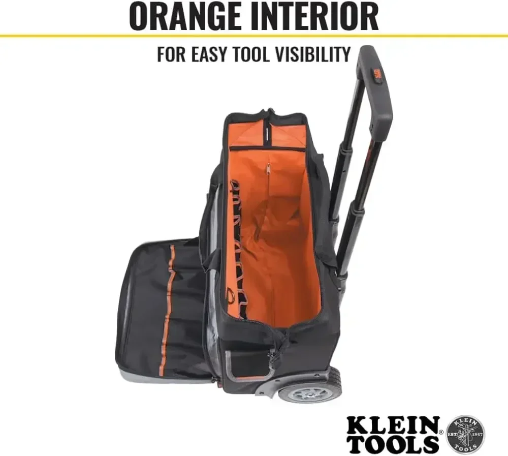 Water Resistant Tool Storage Organizer Rolls on Rugged 6-Inch Wheels, 24 Pockets, Load Tested to 200-Pound