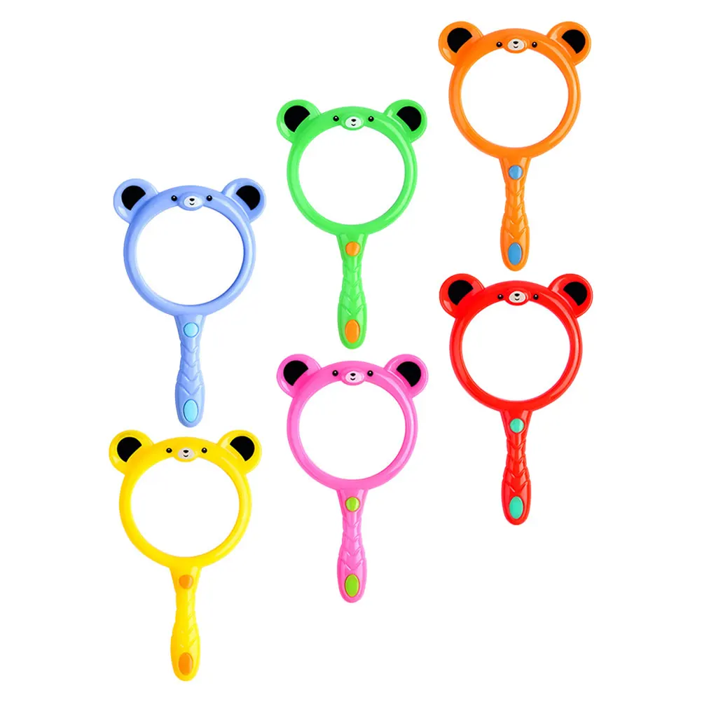 

6Pcs Cartoon Magnifying Glass 3x Handheld Science Exploration Tool Reading Magnifiers Mini Compact Outdoor Learning