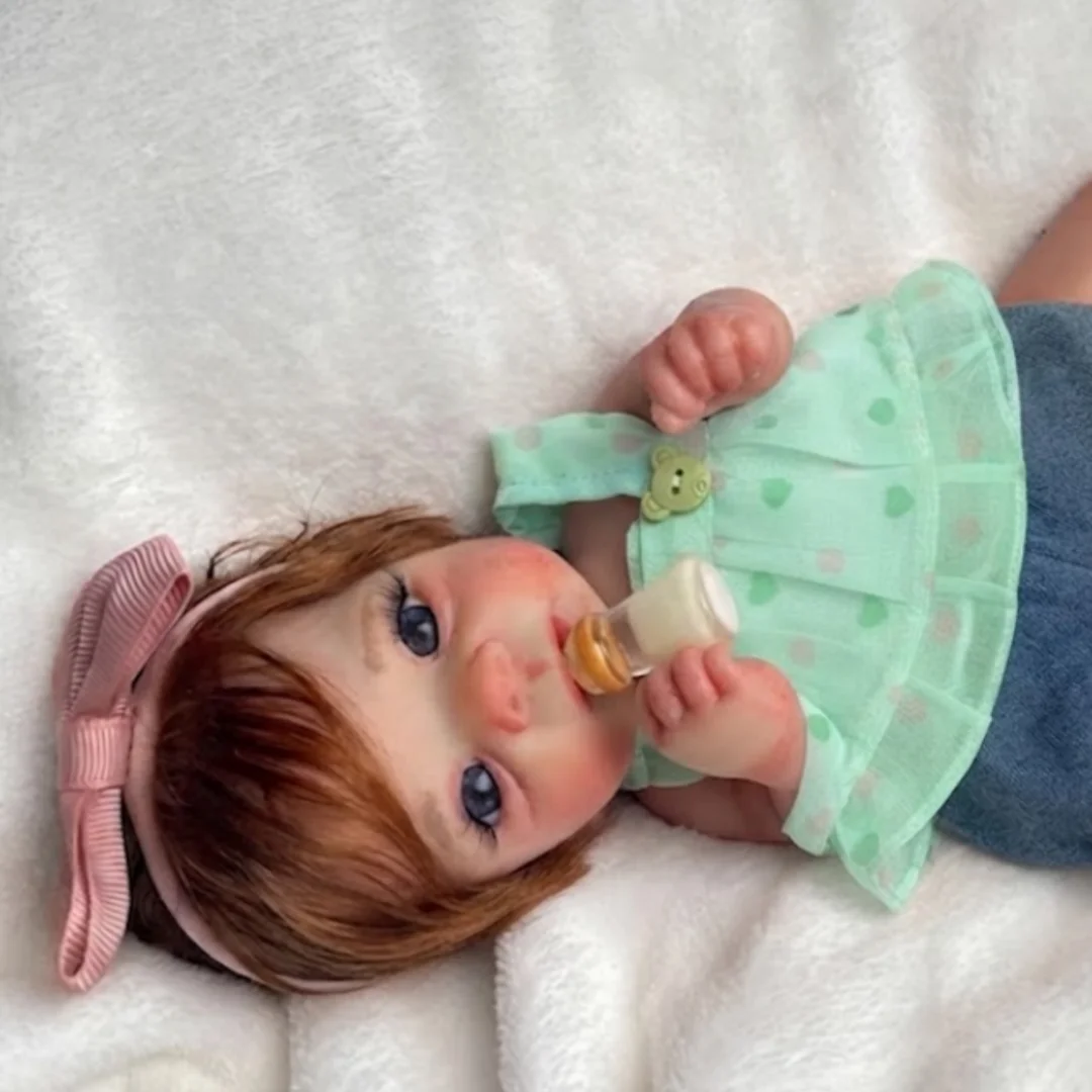 2 Sets Clothes/26cm Open Mouth Mini bebe reborn de silicona Girl Dolls With Rooted Hair & Painted Skin Soft Touch Reborn Doll - view 5