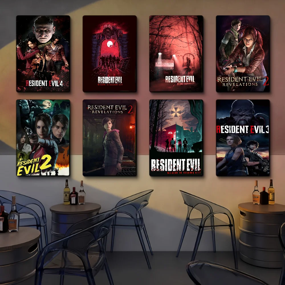 Games R-Resident-E-Evil DIY Sticky Poster Waterproof Paper Sticker Coffee House Bar Stickers Wall Painting