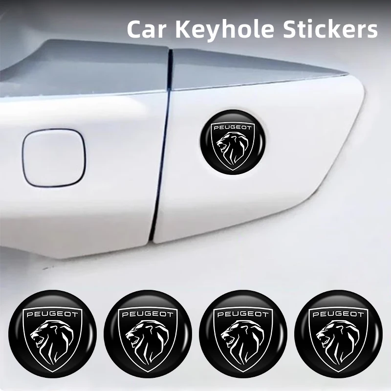 Car Door Lock Keyhole Protective Cover Stickers Key Hole Decals Car Accessories For Peugeot 5008 408 308 2008 106 208 3008 2008