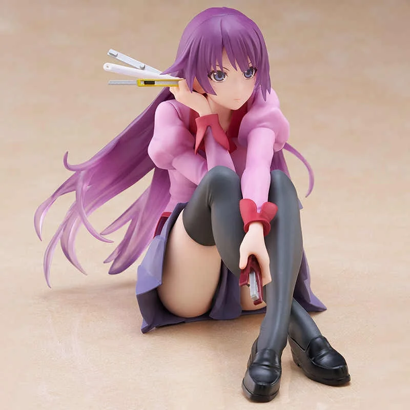 

New Genuine Senjougahara Hitagi Sitting Posture 13cm Model Toys Desktop Ornament Holiday Gifts In Stock