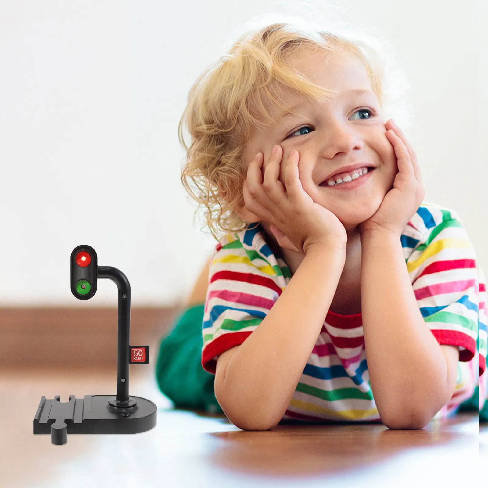 

Railway Traffic Light Pretend Train Scene Prop for Playing Simulation Signal Plaything Durable Safe ABS Decorative Train Traffic