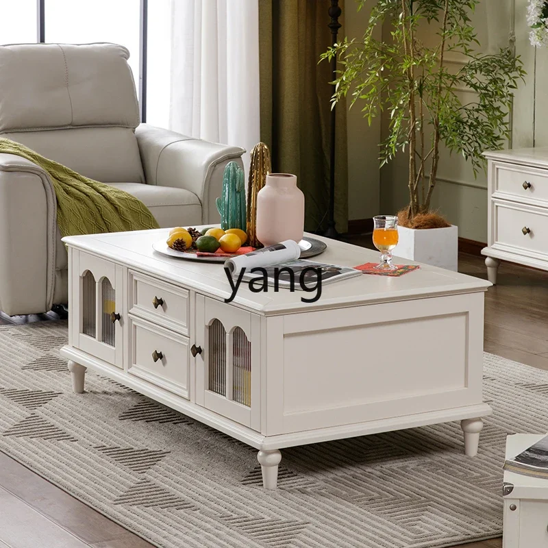 LTT American atmosphere living room high-end light luxury French cream style white square